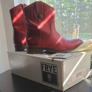 Frye Cherry Red Heeled Boots